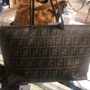 Fendi Zucca Tote w/ light purple Detailing